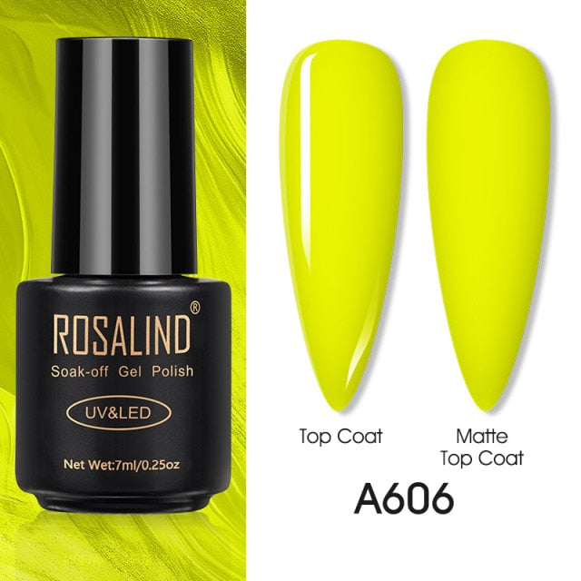 ROSALIND Varnishes Hybrid UV Gel Polish Needed Matte Top Coat All For Nail Art Design Manicure Need UV LED Lamp Semi Permanent