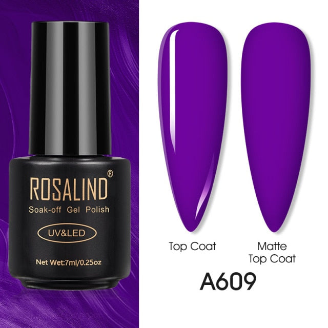 ROSALIND Varnishes Hybrid UV Gel Polish Needed Matte Top Coat All For Nail Art Design Manicure Need UV LED Lamp Semi Permanent