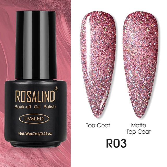 ROSALIND Varnishes Hybrid UV Gel Polish Needed Matte Top Coat All For Nail Art Design Manicure Need UV LED Lamp Semi Permanent