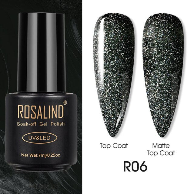 ROSALIND Varnishes Hybrid UV Gel Polish Needed Matte Top Coat All For Nail Art Design Manicure Need UV LED Lamp Semi Permanent