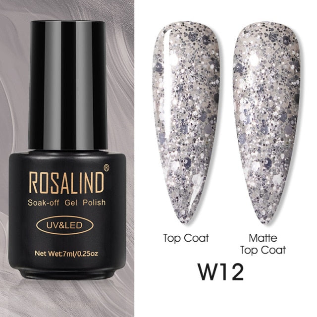 ROSALIND Varnishes Hybrid UV Gel Polish Needed Matte Top Coat All For Nail Art Design Manicure Need UV LED Lamp Semi Permanent