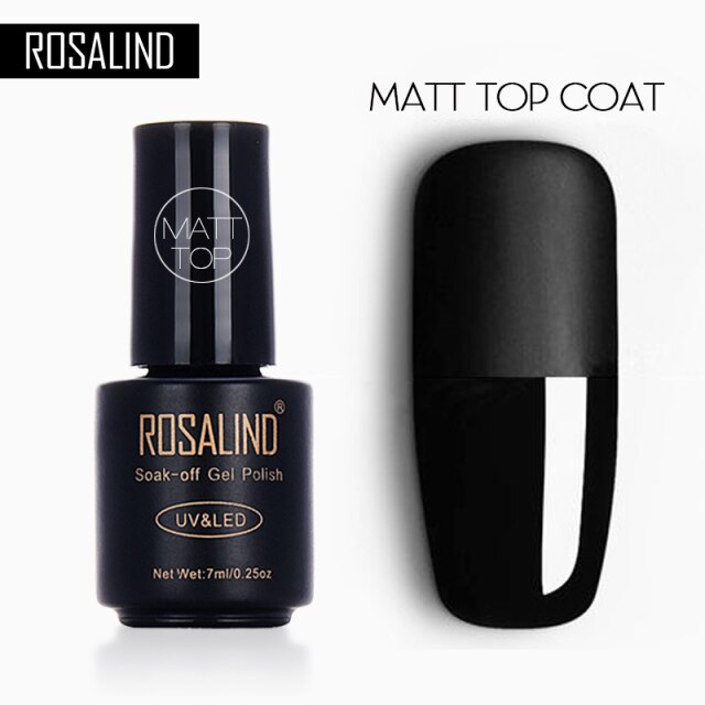 ROSALIND Varnishes Hybrid UV Gel Polish Needed Matte Top Coat All For Nail Art Design Manicure Need UV LED Lamp Semi Permanent