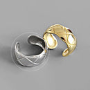 XIYANIKE 925 Sterling Silver Gold Open Rings for Women Hollow Irregular Geometric Birthday Party Jewelry Gifts Accessories