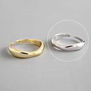 XIYANIKE 925 Sterling Silver Gold Open Rings for Women Hollow Irregular Geometric Birthday Party Jewelry Gifts Accessories