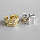 XIYANIKE 925 Sterling Silver Gold Open Rings for Women Hollow Irregular Geometric Birthday Party Jewelry Gifts Accessories