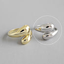 XIYANIKE 925 Sterling Silver Gold Open Rings for Women Hollow Irregular Geometric Birthday Party Jewelry Gifts Accessories
