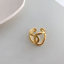 XIYANIKE 925 Sterling Silver Gold Open Rings for Women Hollow Irregular Geometric Birthday Party Jewelry Gifts Accessories