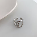 XIYANIKE 925 Sterling Silver Gold Open Rings for Women Hollow Irregular Geometric Birthday Party Jewelry Gifts Accessories