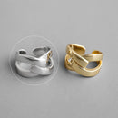 XIYANIKE 925 Sterling Silver Gold Open Rings for Women Hollow Irregular Geometric Birthday Party Jewelry Gifts Accessories