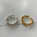 XIYANIKE 925 Sterling Silver Gold Open Rings for Women Hollow Irregular Geometric Birthday Party Jewelry Gifts Accessories