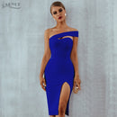 Adyce White Blue Bodycon Bandage Dress Women 2021 Summer Sexy Elegant Black One Shoulder Strapless Celebrity Runway Party Dress