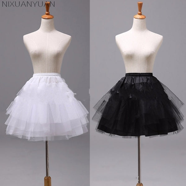 NIXUANYUAN White or Black Short Petticoats 2021 Women A Line 3 Layers Underskirt For Wedding Dress jupon cerceau mariage