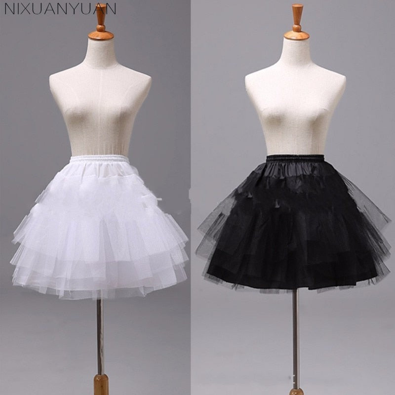 NIXUANYUAN White or Black Short Petticoats 2021 Women A Line 3 Layers Underskirt For Wedding Dress jupon cerceau mariage