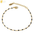 CSJA Luxury Stainless Steel Bracelets for Woman Golden Color Link Chain Beads Ladies Bracelet Femme 2021 Jewelry Pulseira S570