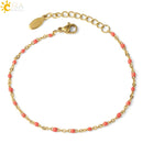 CSJA Luxury Stainless Steel Bracelets for Woman Golden Color Link Chain Beads Ladies Bracelet Femme 2021 Jewelry Pulseira S570