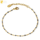 CSJA Luxury Stainless Steel Bracelets for Woman Golden Color Link Chain Beads Ladies Bracelet Femme 2021 Jewelry Pulseira S570