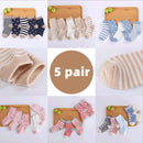 5 Pair/Lot Kids Soft Cotton Autumn Winter Socks Boy Girl Baby Cute Cartoon Warm Stripe Dots Fashion Sport Socks Children Gift