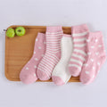 5 Pair/Lot Kids Soft Cotton Autumn Winter Socks Boy Girl Baby Cute Cartoon Warm Stripe Dots Fashion Sport Socks Children Gift