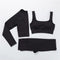 2/3Pcs Sports Yoga Set Women Tracksuit Athletic High Waist Seamless Leggings Outfit Workout Sportswear Gyms Crop Top Sports Bra