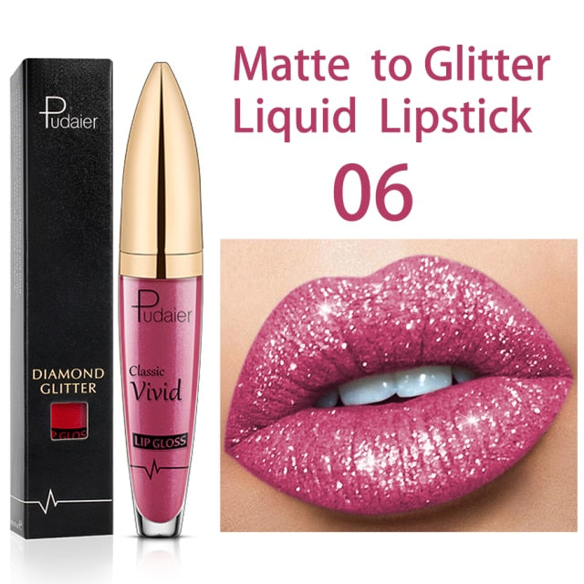 18 Colors Diamond Shimmer Glitter Lipg Loss Matte To Glitter Liquid Lipstick Waterproof Diamond Pearl Colour Lip Gloss Make Up