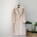 2021 New Women Winter Warm Faux Fur Coat Thick Women Long Coat Turn Down Collar Women Warm Coat Casaco Feminino