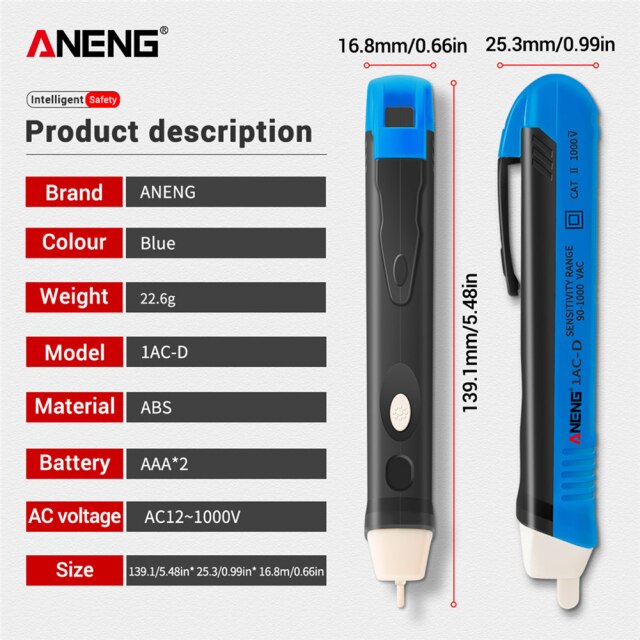 Non-contact induction test pencil AC110V 220V Voltmeter Voltage Probe Volt Meter Electric Indicator Power Detector Tester Socket