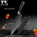 Japanese Stainless Steel Kitchen Knives Laser Damascus Pattern Chef Santoku Cleaver Slicing Utility  Gyuto Boning Knives Tool