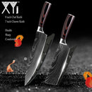 Japanese Stainless Steel Kitchen Knives Laser Damascus Pattern Chef Santoku Cleaver Slicing Utility  Gyuto Boning Knives Tool