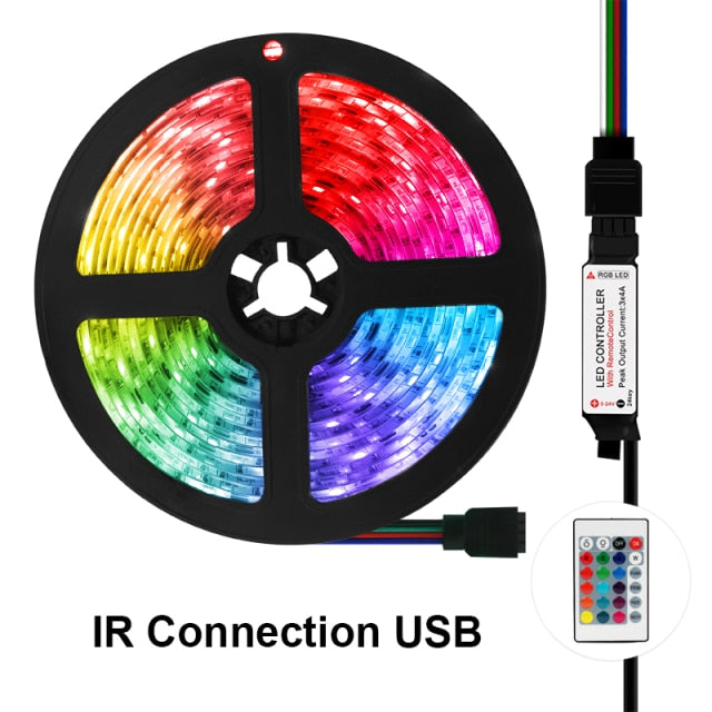 Led Strip Lights 5V USB SMD 2835 5050 RGB luces Led Bluetooth TV Background Lighting Tape Ribbon Diode Flexible Stripe 3Key Neon