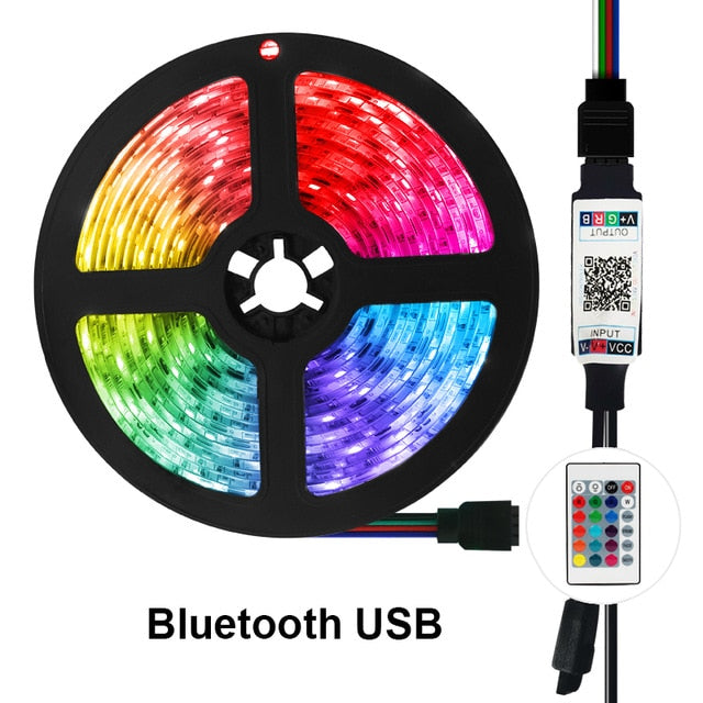 Led Strip Lights 5V USB SMD 2835 5050 RGB luces Led Bluetooth TV Background Lighting Tape Ribbon Diode Flexible Stripe 3Key Neon