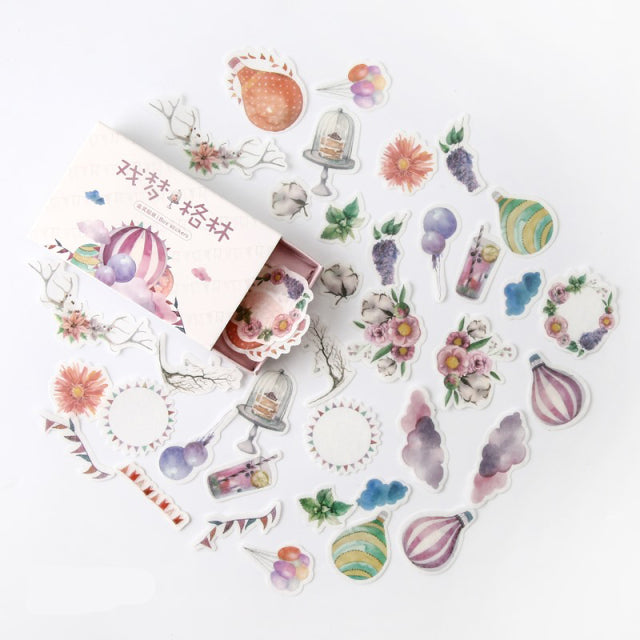 Mohamm Kawaii Retro Time Series Cute Sticker Custom Stickers Diary Stationary Flakes Scrapbook DIY Decorative Stickers