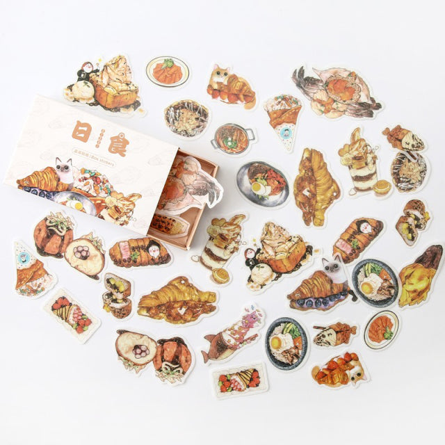 Mohamm Kawaii Retro Time Series Cute Sticker Custom Stickers Diary Stationary Flakes Scrapbook DIY Decorative Stickers