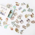 Mohamm Kawaii Retro Time Series Cute Sticker Custom Stickers Diary Stationary Flakes Scrapbook DIY Decorative Stickers
