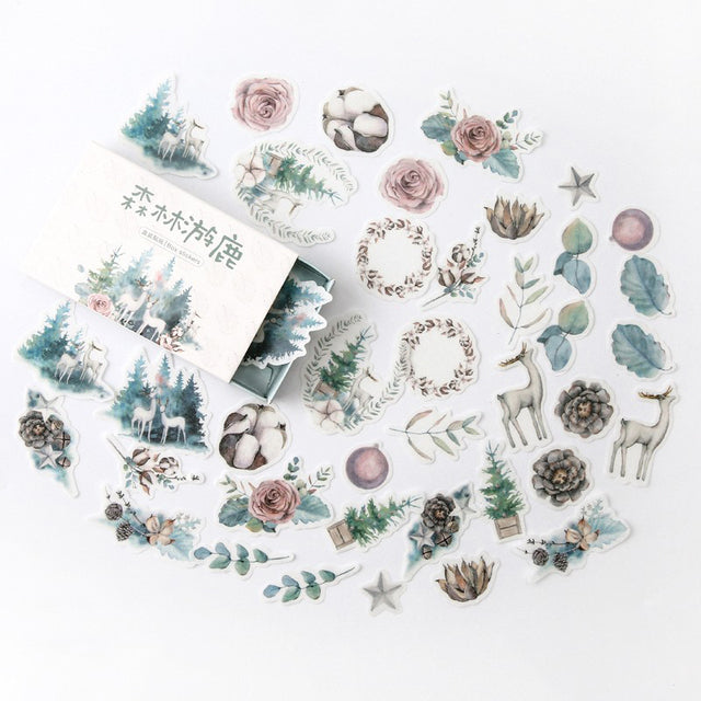 Mohamm Kawaii Retro Time Series Cute Sticker Custom Stickers Diary Stationary Flakes Scrapbook DIY Decorative Stickers