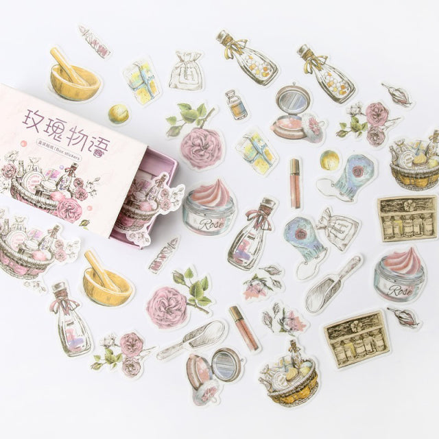 Mohamm Kawaii Retro Time Series Cute Sticker Custom Stickers Diary Stationary Flakes Scrapbook DIY Decorative Stickers
