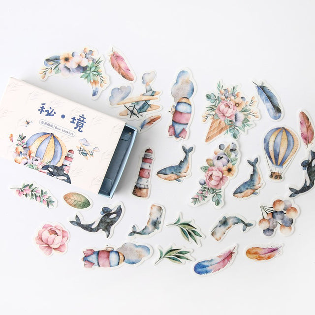 Mohamm Kawaii Retro Time Series Cute Sticker Custom Stickers Diary Stationary Flakes Scrapbook DIY Decorative Stickers