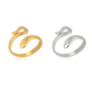 Snake Ring Stainless Steel Rings For Women Statement Ring Women's Rings Punk Open Finger Gold Color Geometry Ring Rings Jewelry