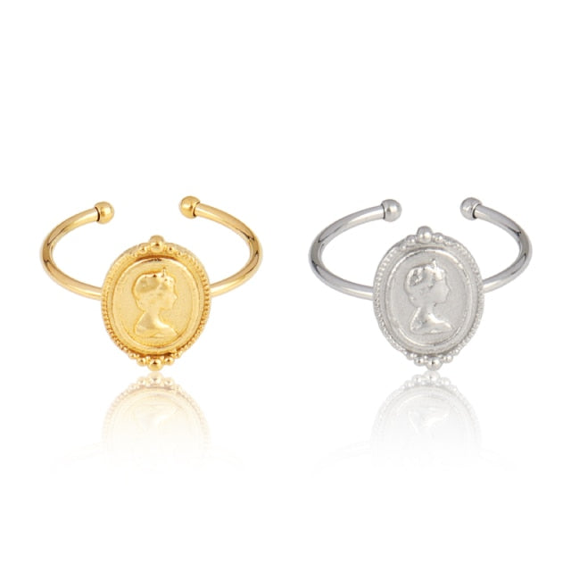 Snake Ring Stainless Steel Rings For Women Statement Ring Women's Rings Punk Open Finger Gold Color Geometry Ring Rings Jewelry