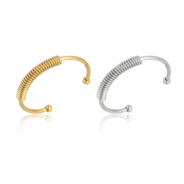 Snake Ring Stainless Steel Rings For Women Statement Ring Women's Rings Punk Open Finger Gold Color Geometry Ring Rings Jewelry