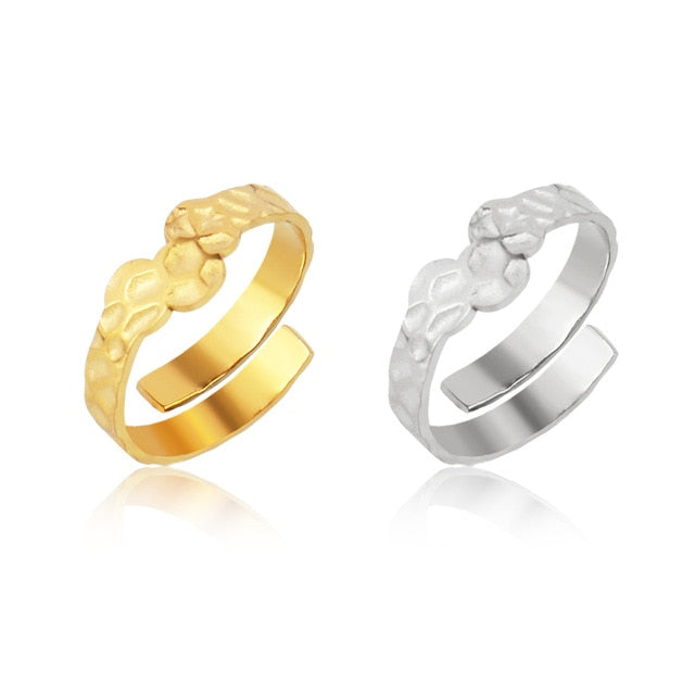 Snake Ring Stainless Steel Rings For Women Statement Ring Women's Rings Punk Open Finger Gold Color Geometry Ring Rings Jewelry