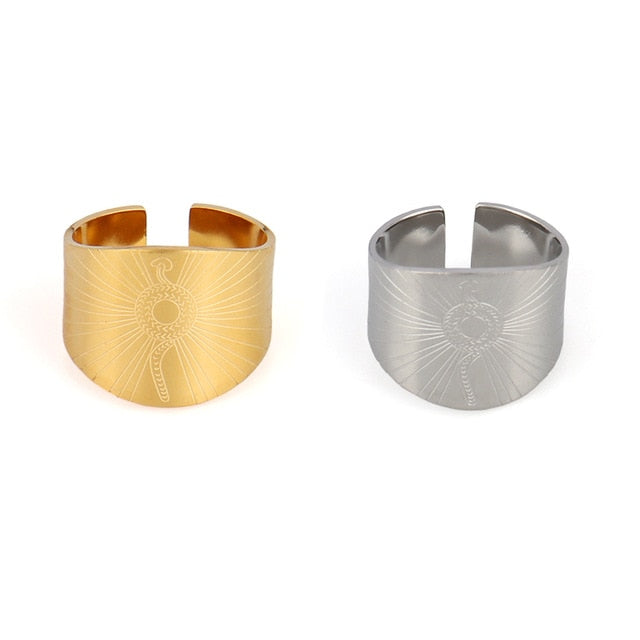 Snake Ring Stainless Steel Rings For Women Statement Ring Women's Rings Punk Open Finger Gold Color Geometry Ring Rings Jewelry