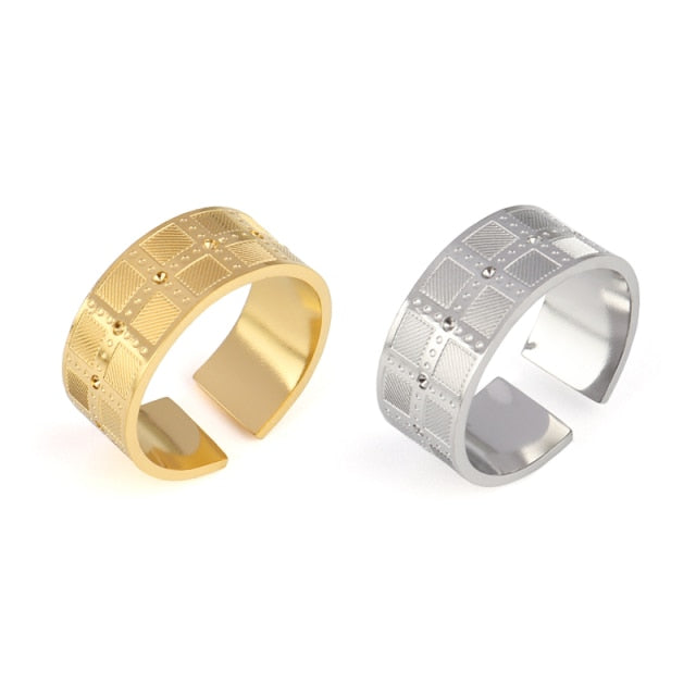 Snake Ring Stainless Steel Rings For Women Statement Ring Women's Rings Punk Open Finger Gold Color Geometry Ring Rings Jewelry