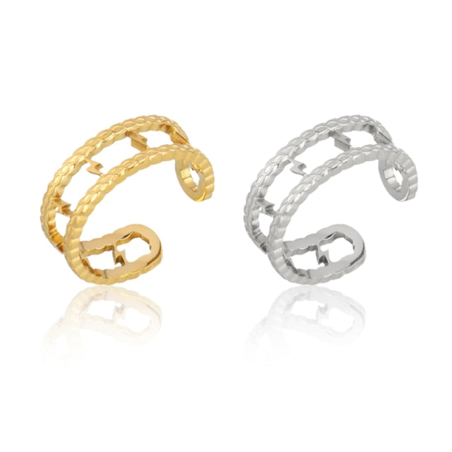 Snake Ring Stainless Steel Rings For Women Statement Ring Women's Rings Punk Open Finger Gold Color Geometry Ring Rings Jewelry