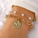 NEW Set Bohemian Silver Color Tassel Round Bracelet Set for Women Multilayer Pendant Bracelet 2020 Fashion Jewelry