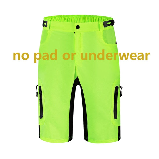 WOSAWE Men Padded Baggy Cycling Shorts Reflective MTB Mountain Bike Bicycle Riding Trousers Water Resistant Loose Fit Shorts