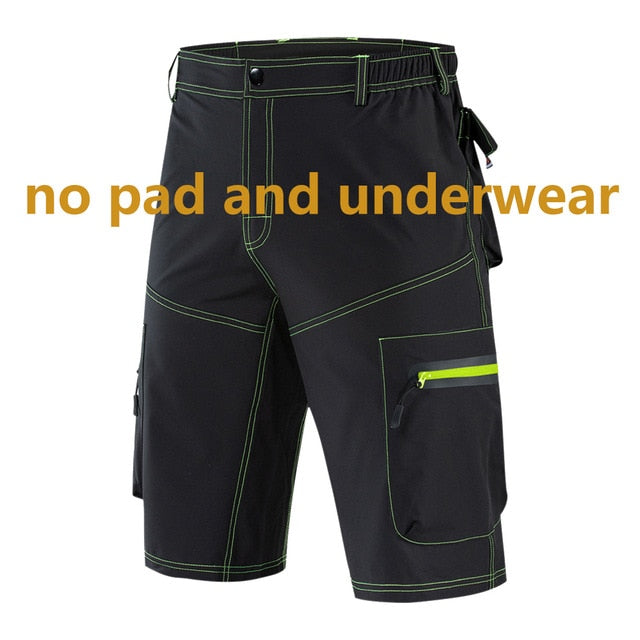 WOSAWE Men Padded Baggy Cycling Shorts Reflective MTB Mountain Bike Bicycle Riding Trousers Water Resistant Loose Fit Shorts