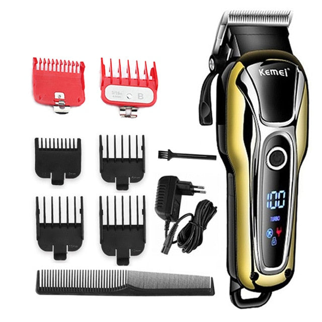 Kemei hair clipper professional hair Trimmer in Hair clippers for men electric trimmers LCD Display machine barber Hair cutter 5