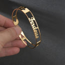 Atoztide Customized Letter Name Bracelet Personalized Custom Bangles Women Men Rose Gold Stainless Steel Chrismas Jewelry Gift