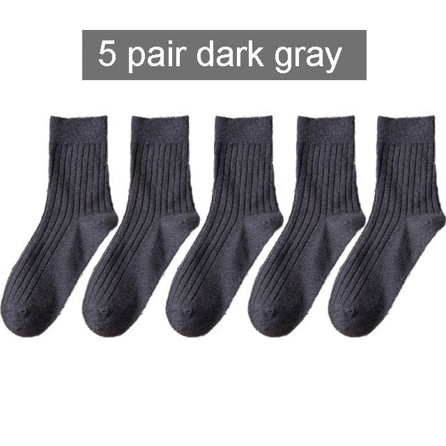 2021 Brand New High Quality Men Cotton Harajuku Happy Socks Compression Socks Men's  Business Dress Long Socks Gifts 5 Pairs Hot