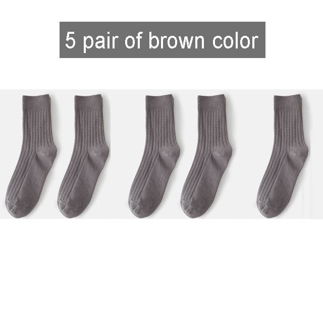 2021 Brand New High Quality Men Cotton Harajuku Happy Socks Compression Socks Men's  Business Dress Long Socks Gifts 5 Pairs Hot